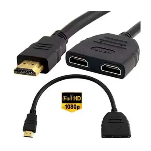 Cabo Adaptador Duplicador HDMI 1 Entrada 2 Saídas Tela Notebook PC Para TV Monitor