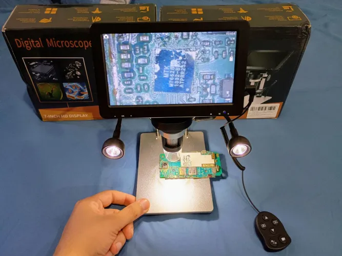 Microscópio Digital Consertos 1200x Alumínio Tela LCD 7" FHD 32GB Entrego Anápolis Goiania