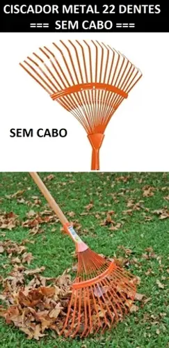 O Melhor = Ciscador-Vassoura Metal 22 dentes (Sem Cabo)