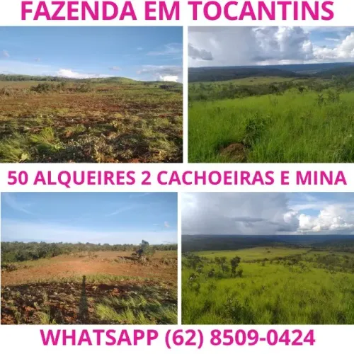 Chácara 50 Alqueires com 2 cachoeiras por 4.5 Milhoes Cidade Porto Nacional Tocantins
