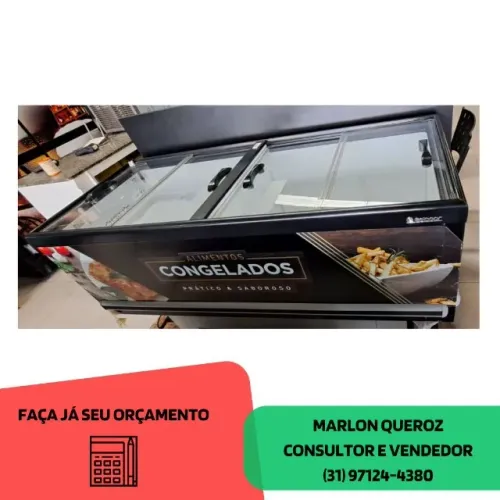 Ilha de Congelados Adesivada Vidro Reto