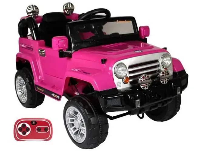 Jipe trilha eletrico 12V Rosa- Bel com controle