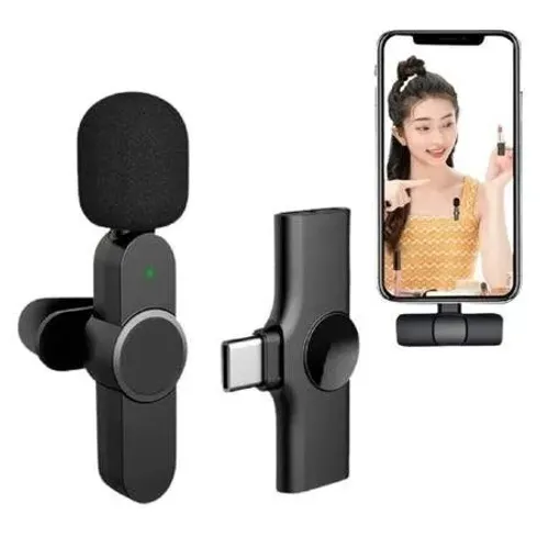 Microfone Lapela Wireless Sem Fio Android Tipo C