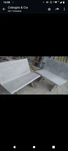 Conjunto mesa e bancos concreto ou granillite