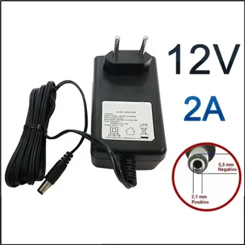 Fonte Alimentação Bivolt 12v 2a Para Cftv Led E Receptores