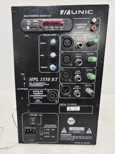 Módulo De Som Amplificado Unic Hpl 1550bt Usb E Bluetooth!!