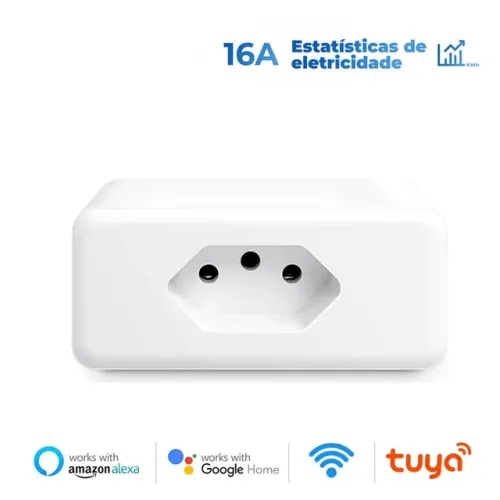 Plugue Tomada Wifi Tuya, Compatível com alexa, Monitor elétrico 
