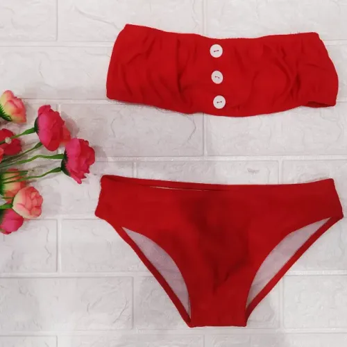 Biquine Adulto Top Básico - Vermelho