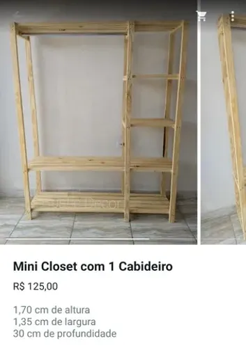 Mini Closet de madeira 