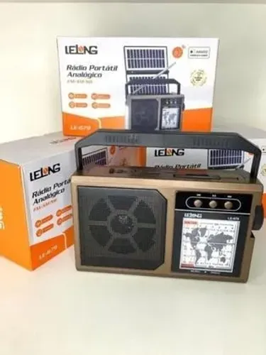 Rádio Portátil Analógico Lelong LE-679 AM/FM/SW com Painel Solar