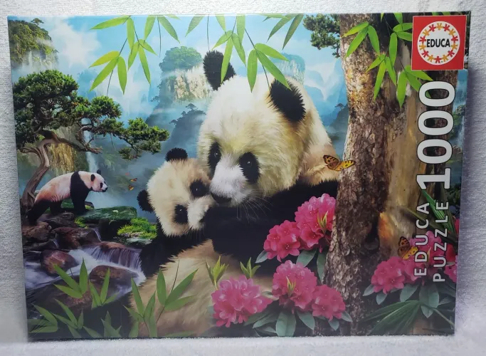Quebra-cabeça Ursos Panda 1000 peças Educa Puzzle.
