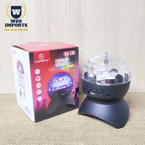 Mini Globo Bola Mágica Rgb Bluetooth Alto Falante 