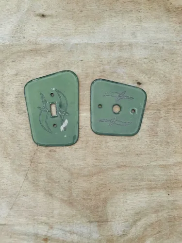 Dupla de espelhos de luz retrô vintage, de vidro, original da década de 1950