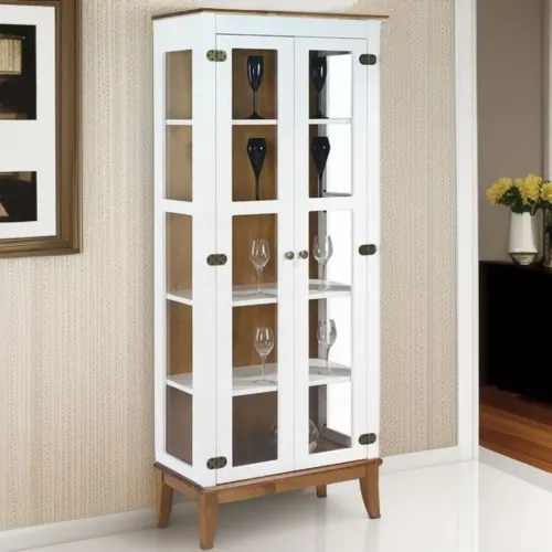 Cristaleira de Madeira com Vidro - Elegância e Organização