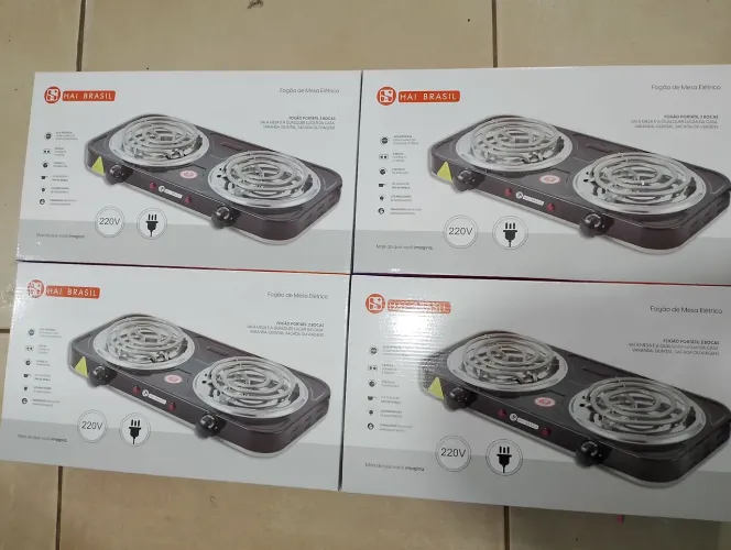 Fogão de Mesa Elétrico Portátil 2 Bocas 99,99 reais