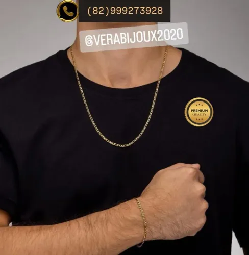 Conjunto Cordão e Pulseira Masculina - Elegância e Estilo!