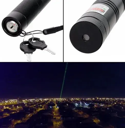 Caneta Laser Poiter Verde 40km Forte Alcance Com Bateria Recarregável 3.7v