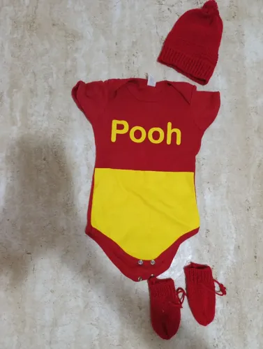 Fantasia Pooh - Roupa de Bebê Completa