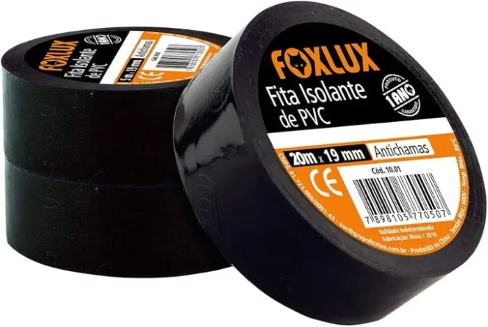 Fita Isolante FoxLux 20m ( Honestidade e Qualidade JK Eletrônicos).