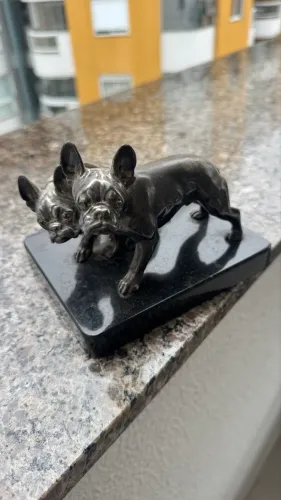 Antiguidade - Estátua Bulldog Francês