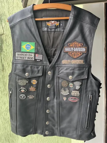 Colete de Couro Harley-Davidson Personalizado tamanho M/G