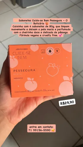 Caixa Sabonete Pessegura