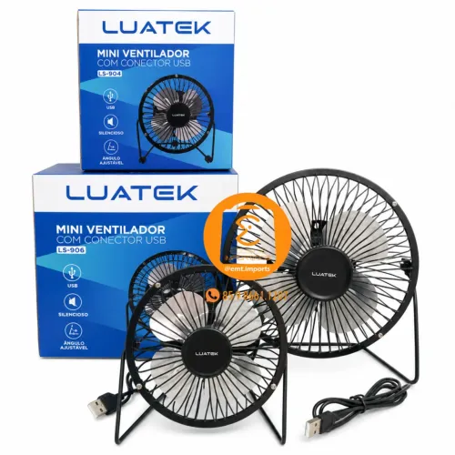 Mini Ventilador de Mesa, Ferro Ângulo Ajustável com fio USB Tam: 140x140x80mm Silencioso 