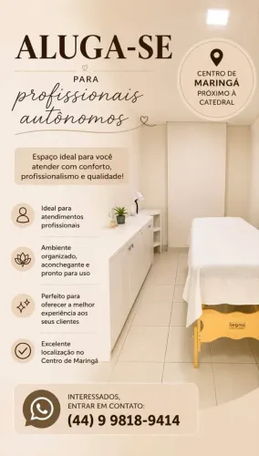 Aluga-se sala para profissionais autônomos no centro em Maringá
