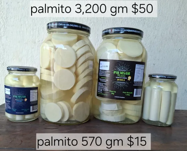 Palmito 570g $15 preço de atacado e varejo 