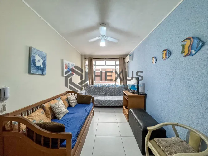 Apartamento a 150m da praia na região da Vila Alzira no Jardim Astúrias, Guarujá