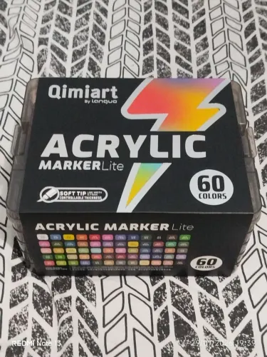 Canetas acrílicas Languo Qimiart Lite - Conjunto de 60 cores, estojo em acrílico