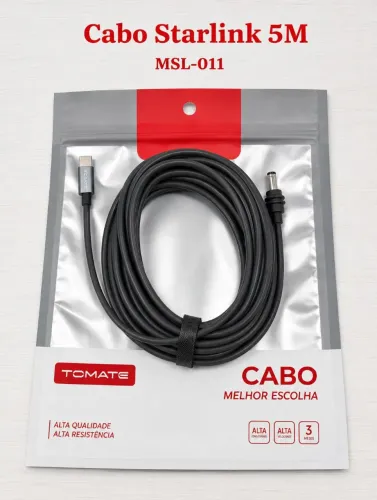 Cabo Starlink 5 Metros MSL-011 Tomate | Alta Qualidade