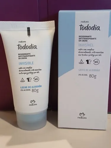 Desodorante Antitranspirante em Creme Natura Todo dia Invisível 80g leite de algodão