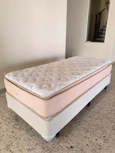 Cama Solteiro King Completa - Base Casa Barroco + Colchão FLEX Cáceres Top Visco
