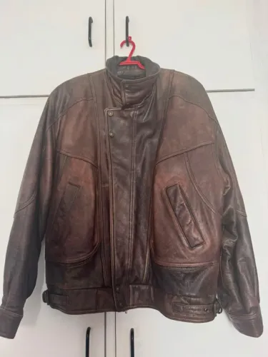 JAQUETA DE COURO LEGÍTIMO MARROM - TAMANHO L - WILSONS LEATHER