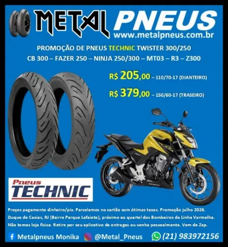 Pneu Moto Technic Twister 300 Dominar 400 - Novos Com Garantia