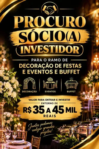 PROCURO SÓCIO INVESTIDOR DE QUALQUER CIDADE DE SERGIPE