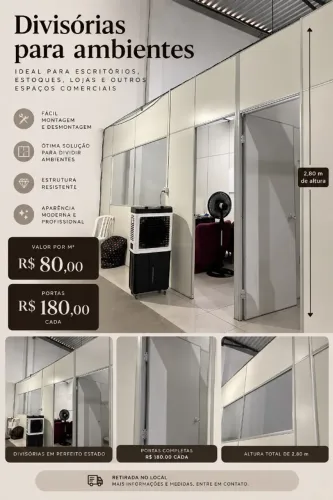 ? DIVISÓRIAS PARA ESCRITÓRIOS E AMBIENTES COMERCIAIS À VENDA!
