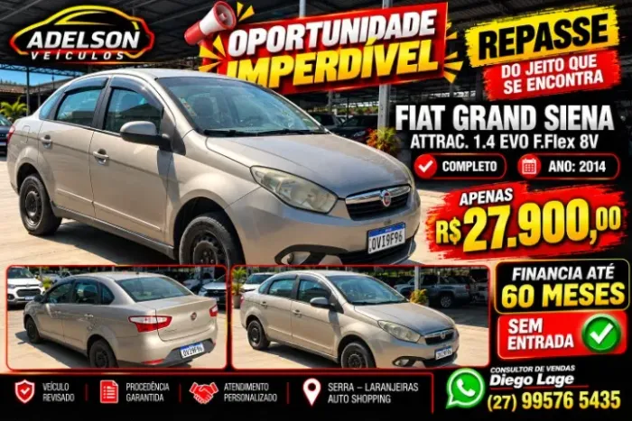 Fiat Grand Siena Attrac. 1.4 EVO F.flex 8V 2014
