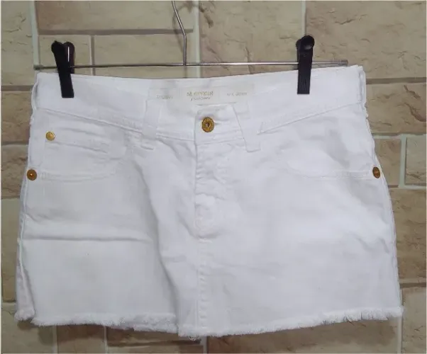 Miniassaia Jeans Branca Original M.officer Tam. 36