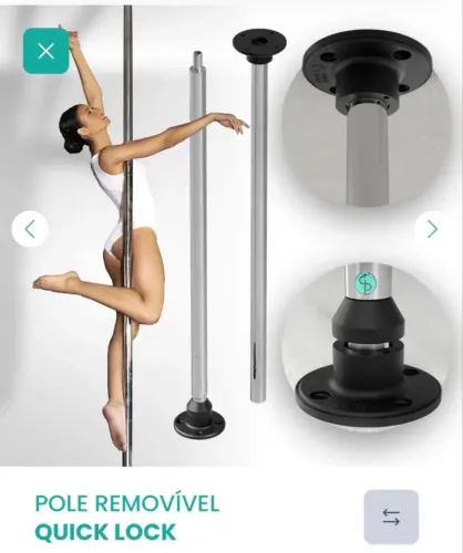 Barra de Pole Dance Giratória e Estática - Excelente Estado