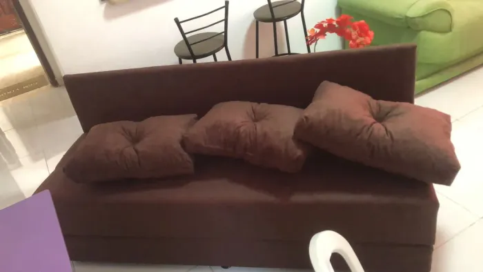 Sofá cama Bicama com 3 almofadas NOVO