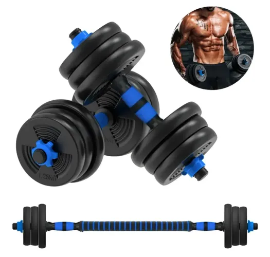 Kit musculação halter até 15kg treino em casa