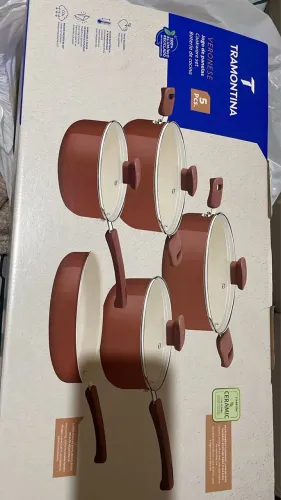 Panelas cerâmica Tramontina conjunto com 5 peças