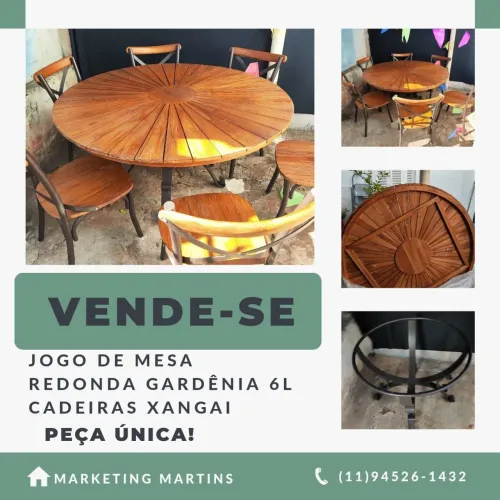 Mesa 6 lugares Pétalas Maciça Cadeiras alumínio Resistente Linda!