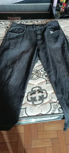 Calça balão preto cinzento