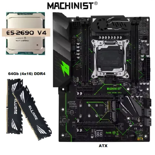 Kit X99 - Placa Mãe Machinist Mr9a-pro+e5 2690v4+64gb Ddr4