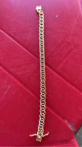 Pulseira ouro 18k grumet duplo