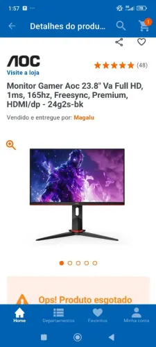 Monitor Gamer AOC 24 165hz