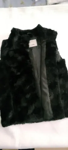 Lindo colete infantil preto pelúcia 